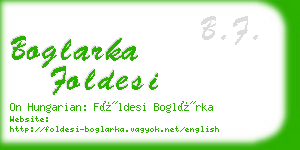 boglarka foldesi business card